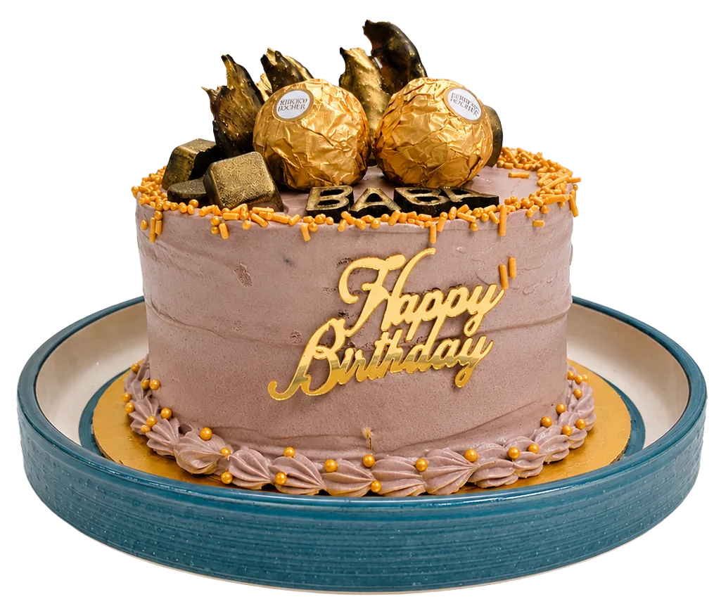 Chocolate Birthday Cake With Gold Truffles