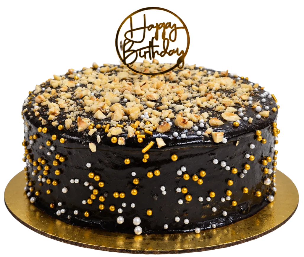 Dark Chocolate Hazelnut Birthday Cake
